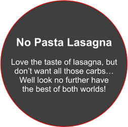 No Pasta Lasagna  Love the taste of lasagna, but don’t want all those carbs… Well look no further have  the best of both worlds!