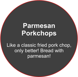 Parmesan  Porkchops  Like a classic fried pork chop,  only better! Bread with parmesan!