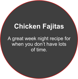 Chicken Fajitas  A great week night recipe for when you don’t have lots  of time.