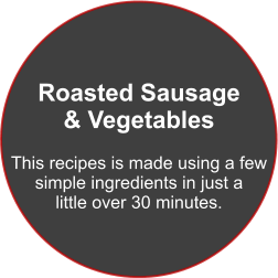 Roasted Sausage & Vegetables  This recipes is made using a few  simple ingredients in just a  little over 30 minutes.